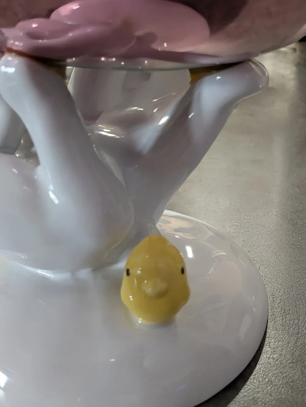 NEW Bath & Body Works Ceramic Easter Bunny & Chicks 3-Wick Candle Holder - Picture 3 of 8